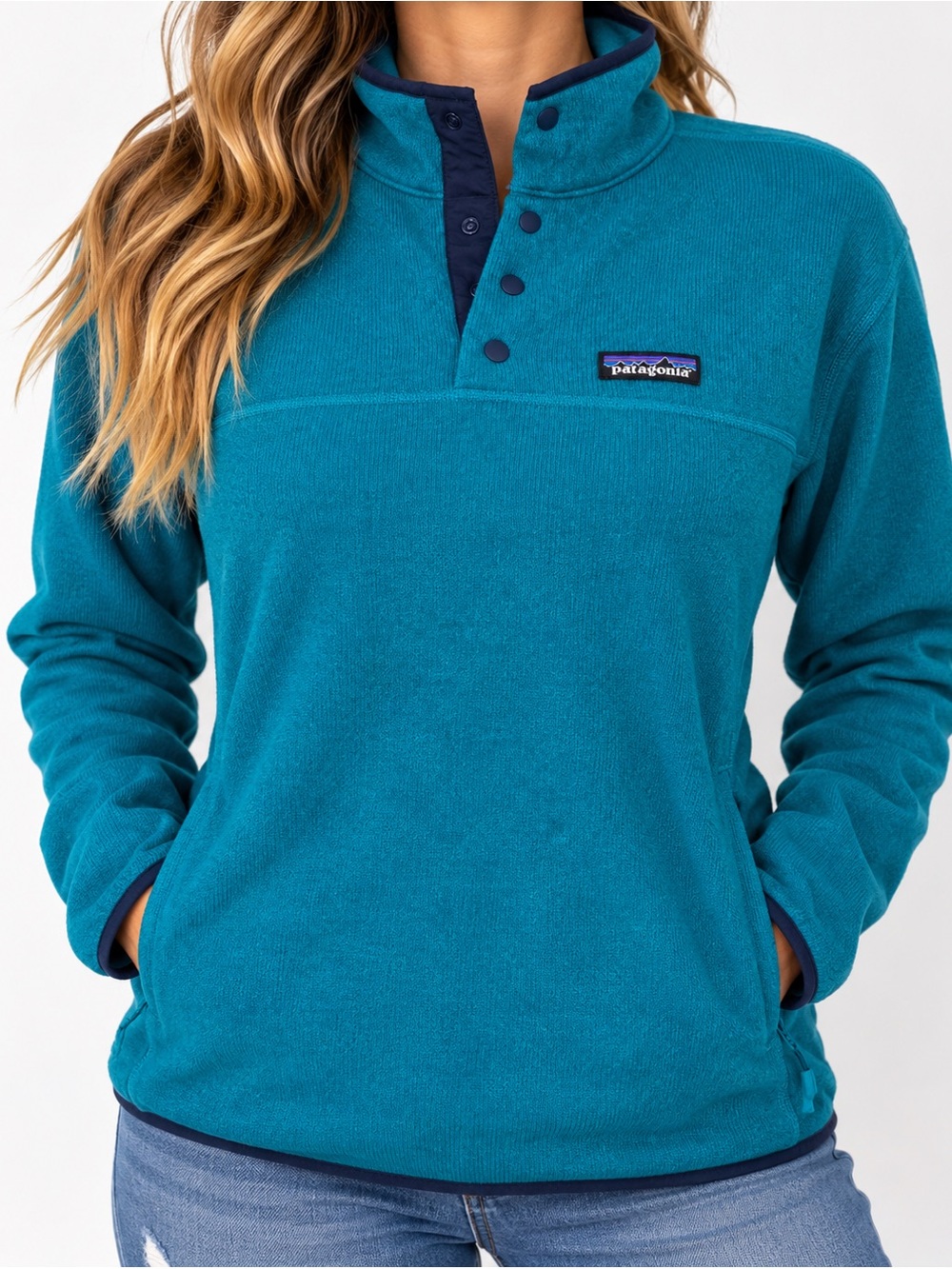 Patagonia Women’s Teal Better Sweater Snap-T Pullover Fleece Jacket